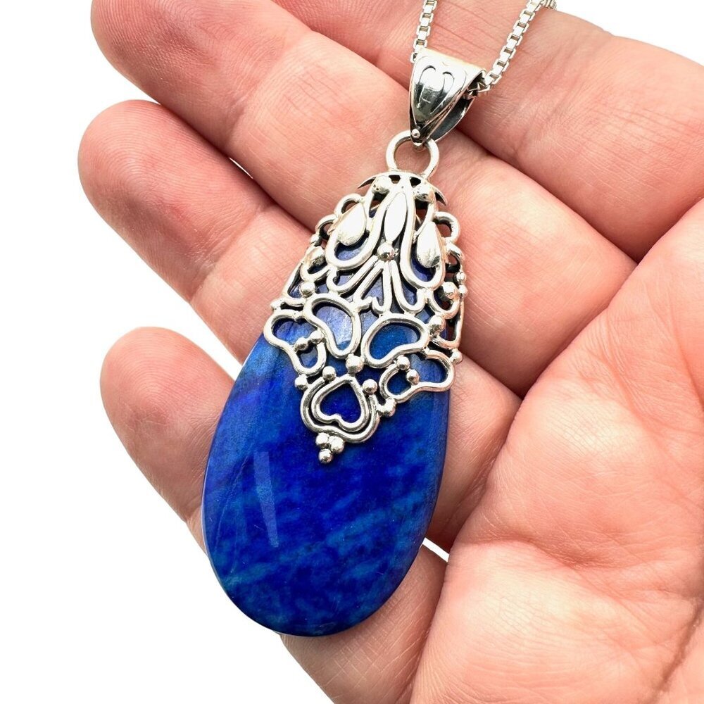 QVC Designer DP Doug Paulus Womens Necklace Sterling Silver Lapis Lazuli